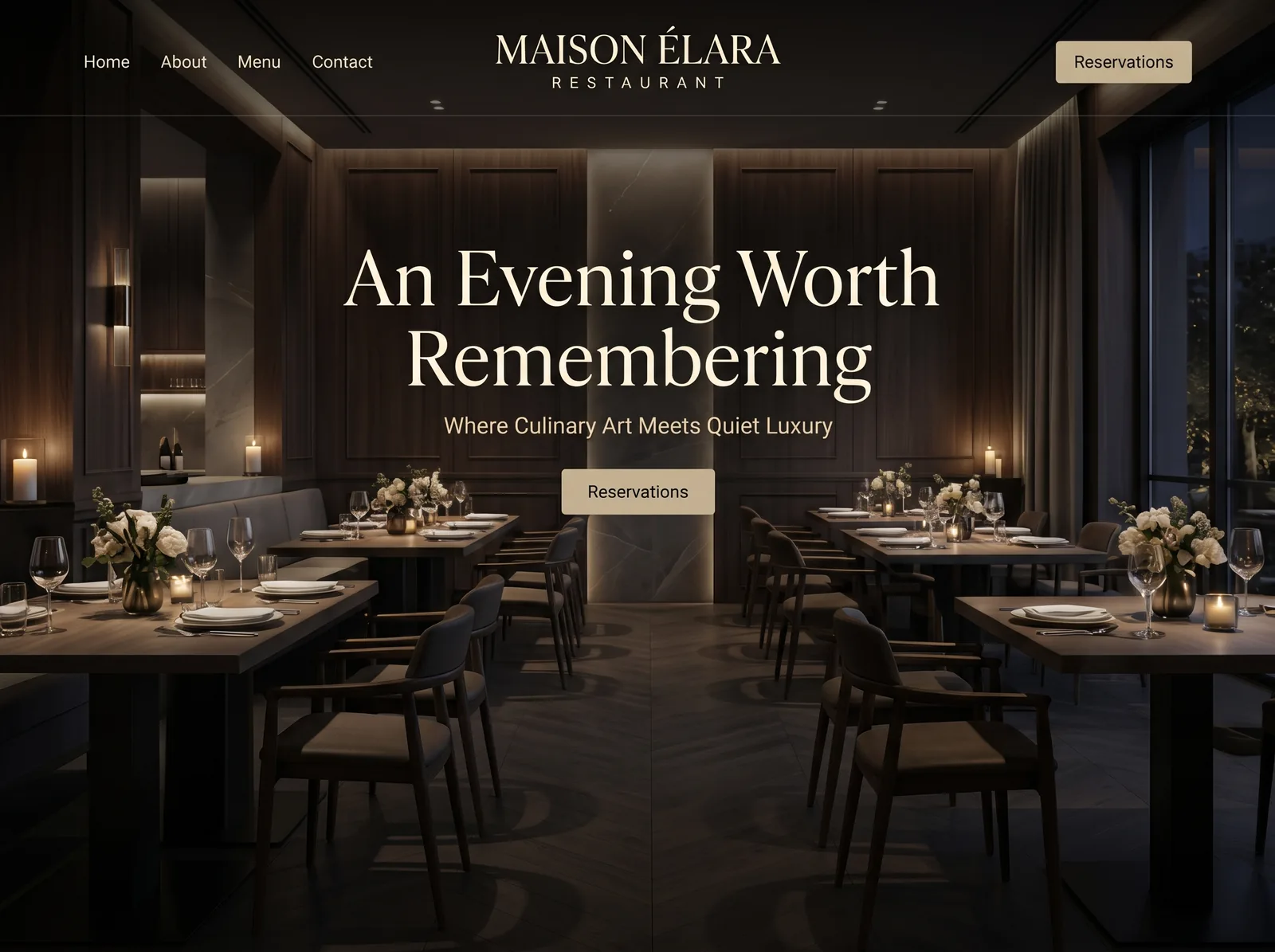 Restaurant website concept